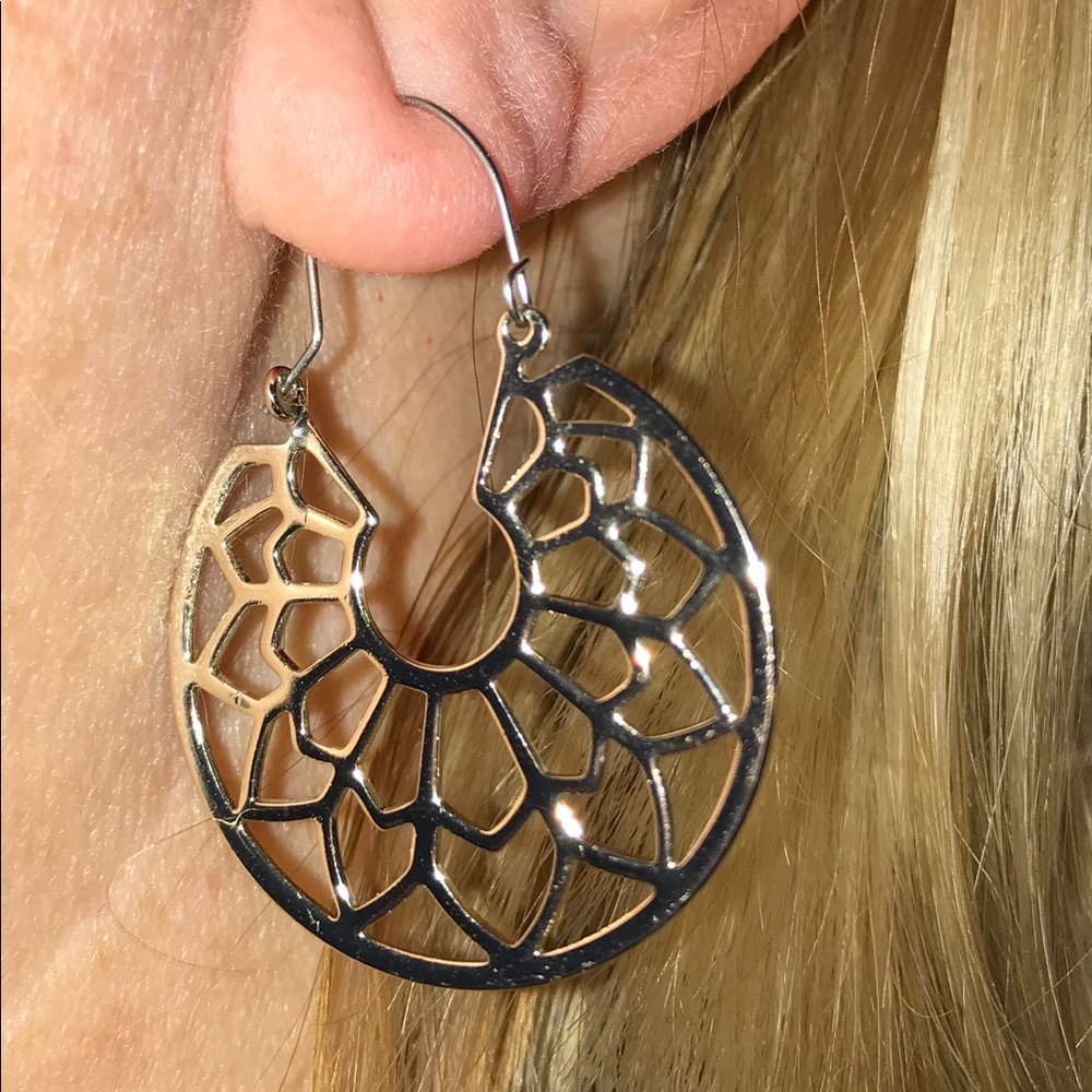 Silver Boho/Lotus/Mandala Earrings